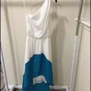 Arden B White and blue dress